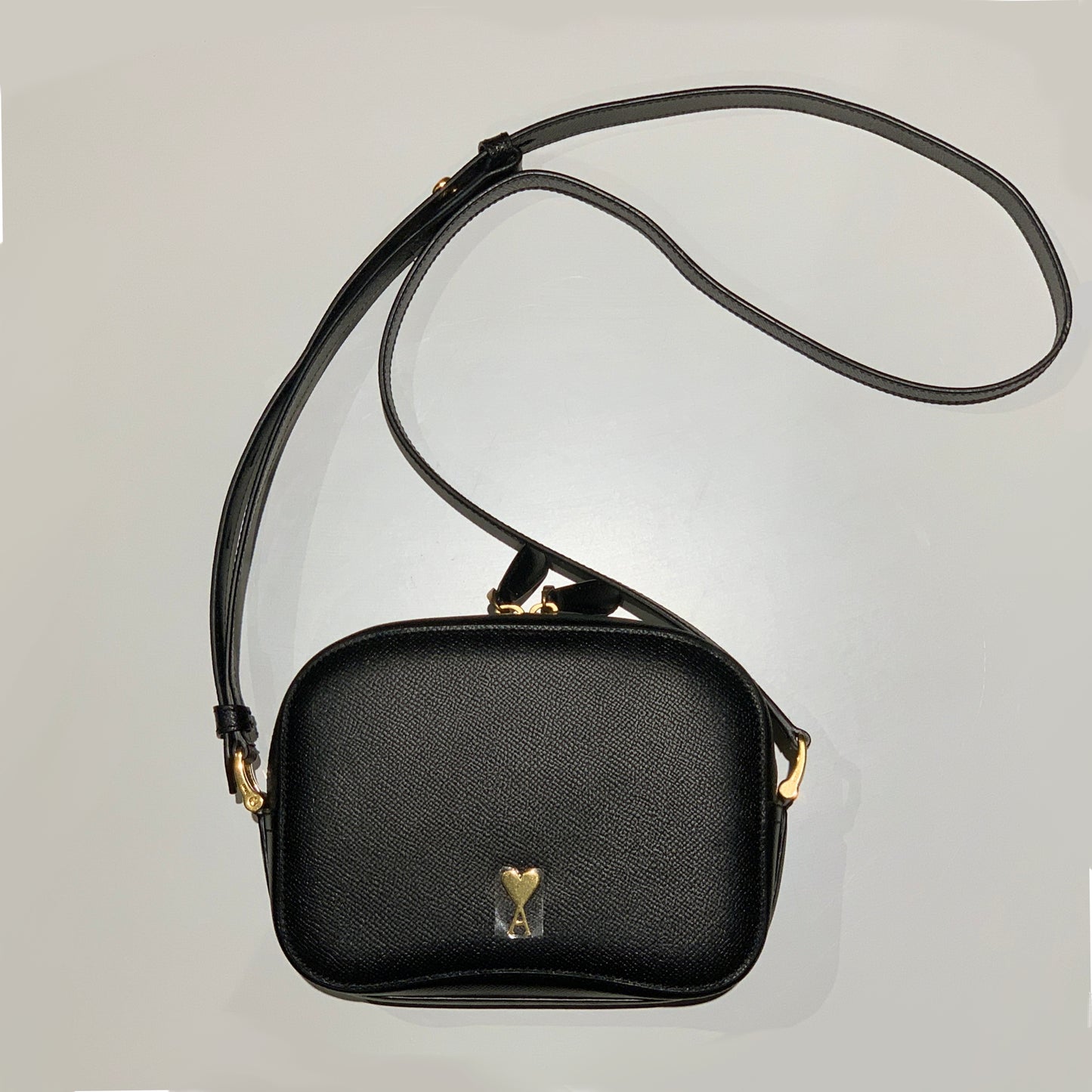 Ami Paris Paris Camera Bag in Grained Leather