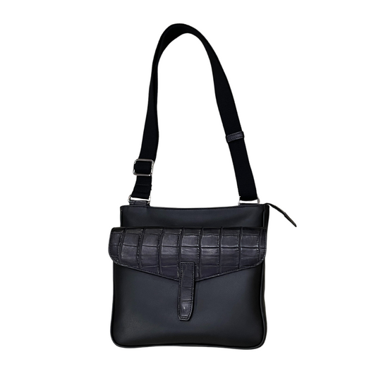 Biagini Dubai Bandoliera Small Shoulder Bag in Crocodile and Leather