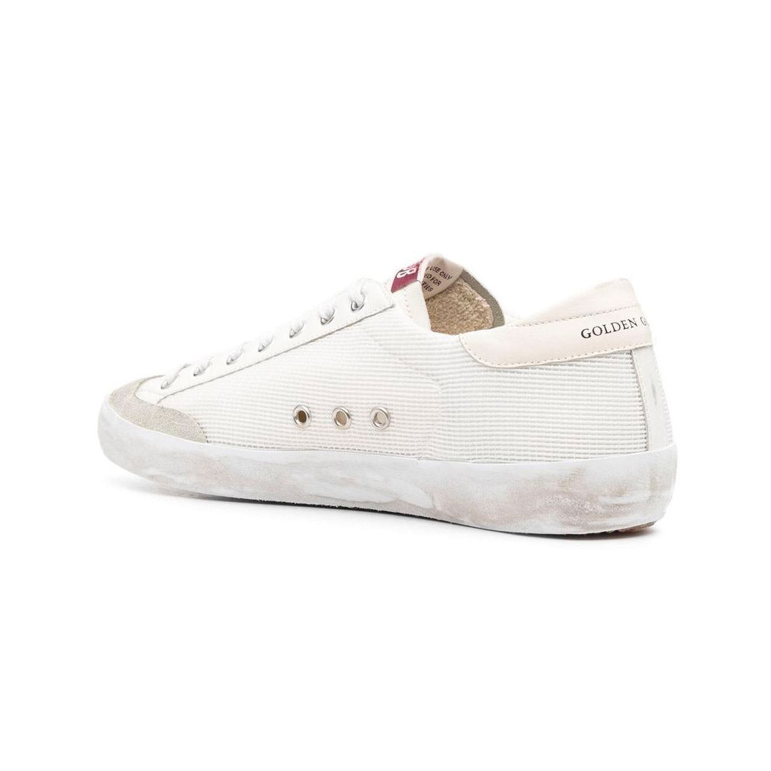 GGDB Super-Star Penstar White Net Sneakers with Black Nubuck Leather Star