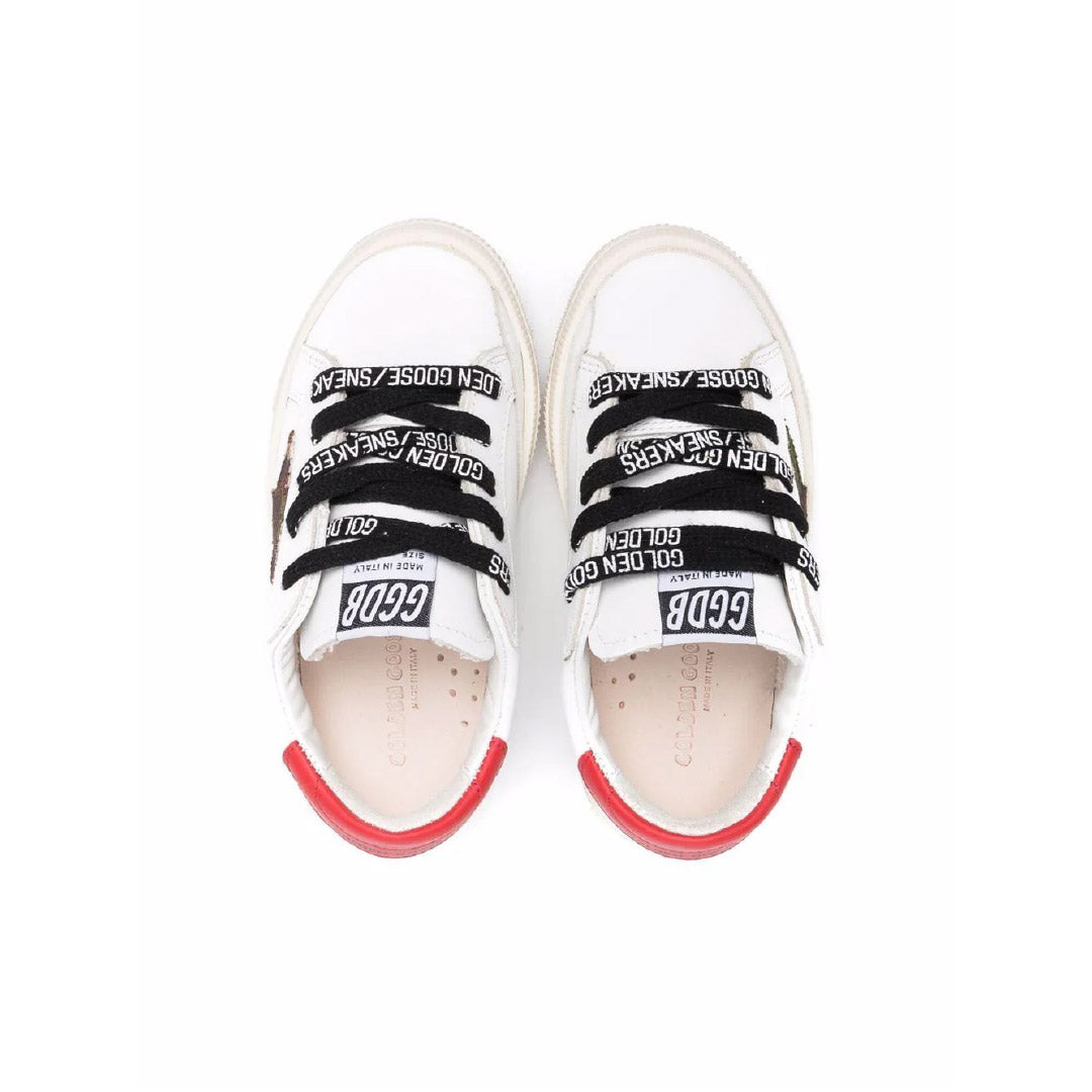 GGDB Kids May Sneakers - Camouflage Star / Red Leather Heel Tab