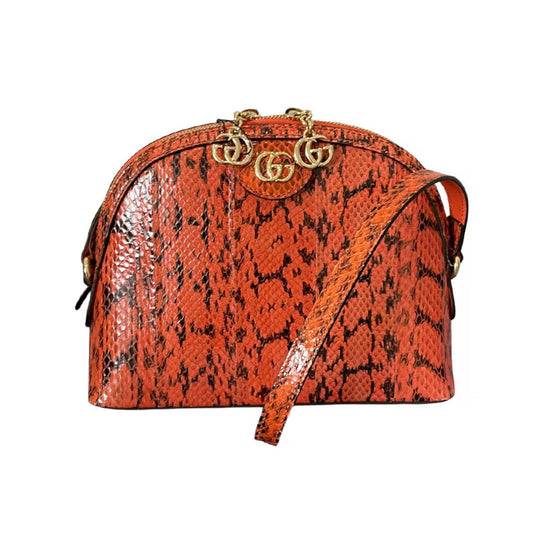 Ophidia Dome Orange Snakeskin Body Bag