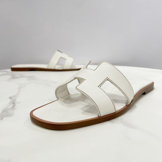 Hermès Oran Sandals in Box Calfskin Leather