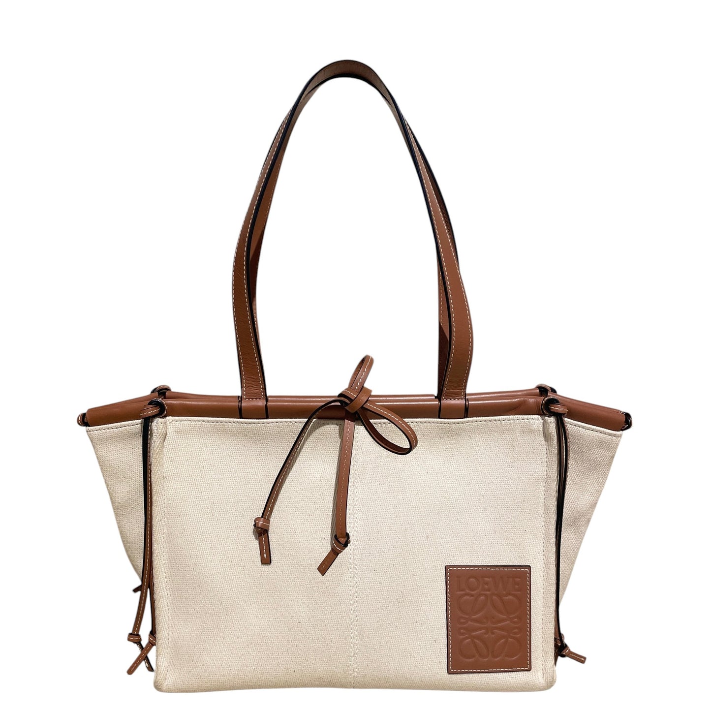 Loewe Cushion Tote Bag in Canvas & Leather