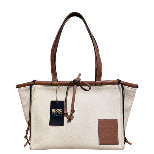 Loewe Cushion Tote Bag in Canvas & Leather