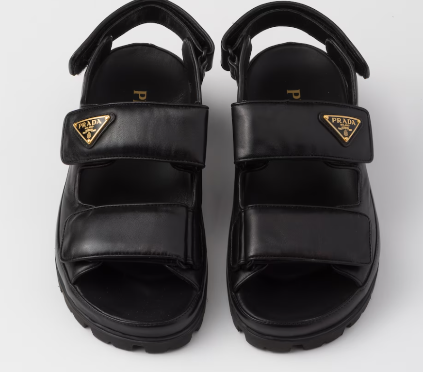 Prada Flat Nappa Leather Sandals