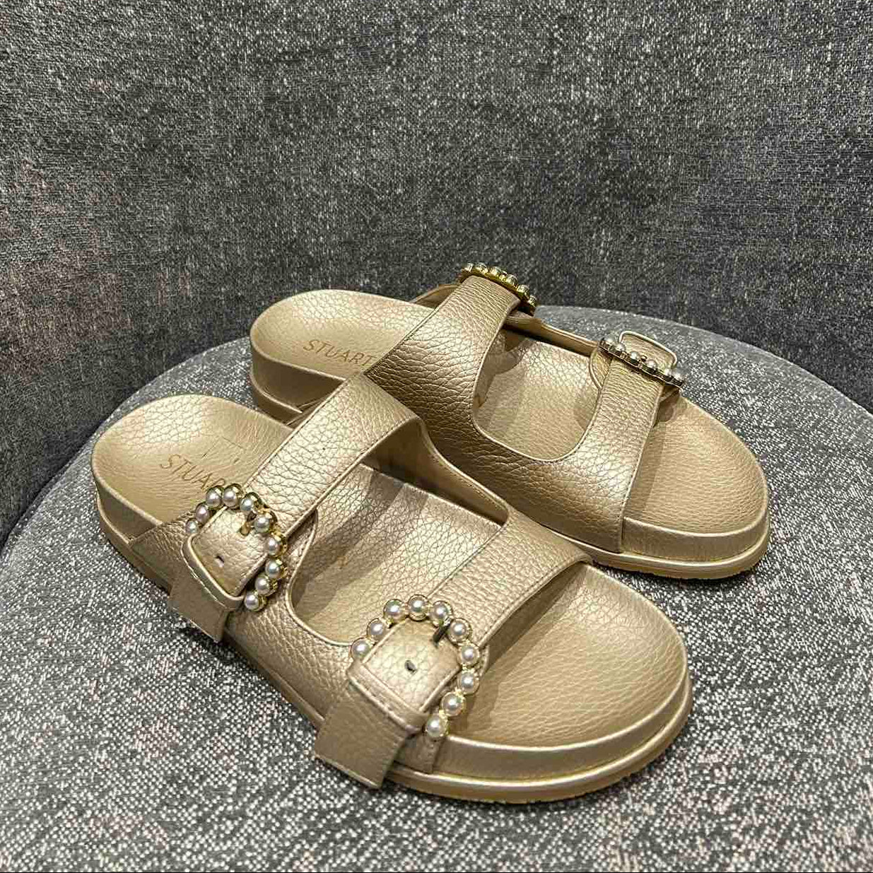 STUART WEITZMAN SANDAL WITH METALLIC PEBBLE - Size 37