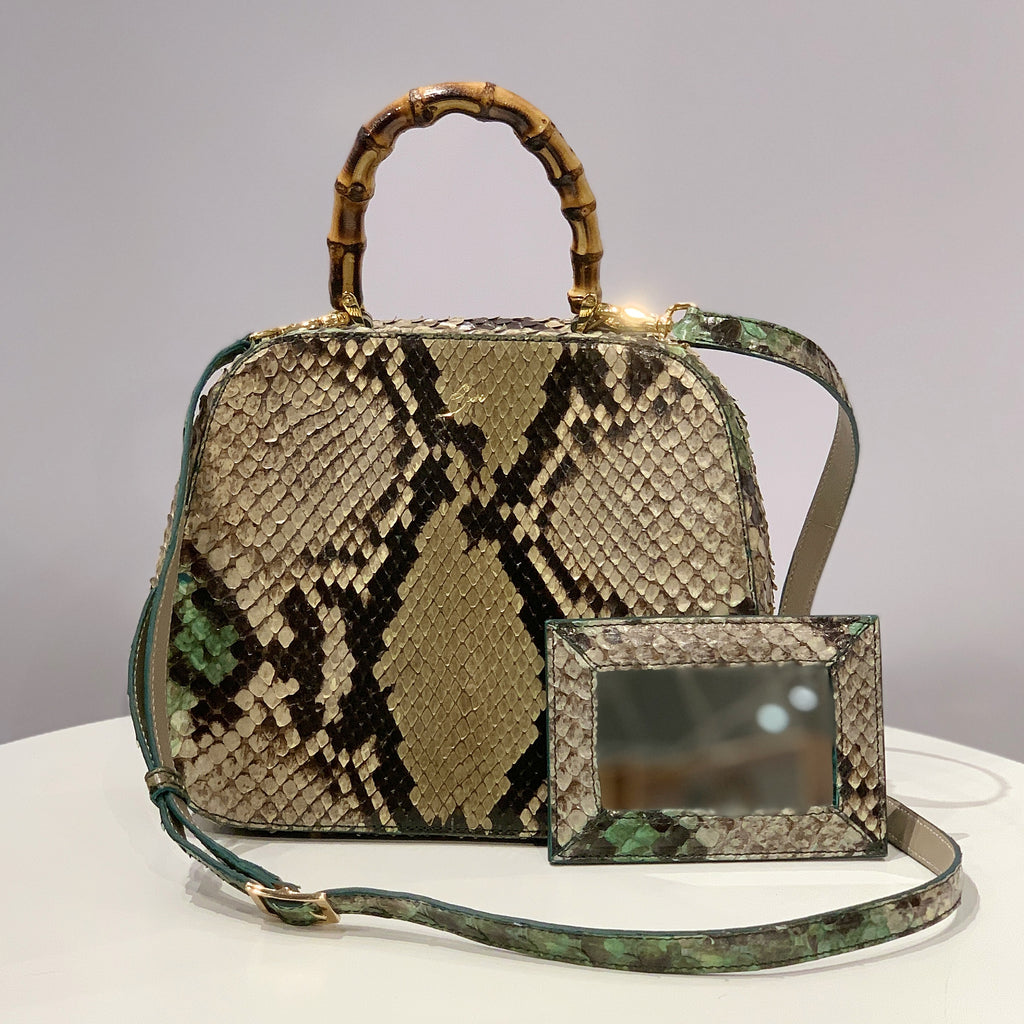 Buti Pelletterie - Bowling 26 in Real Python with Bamboo Handle