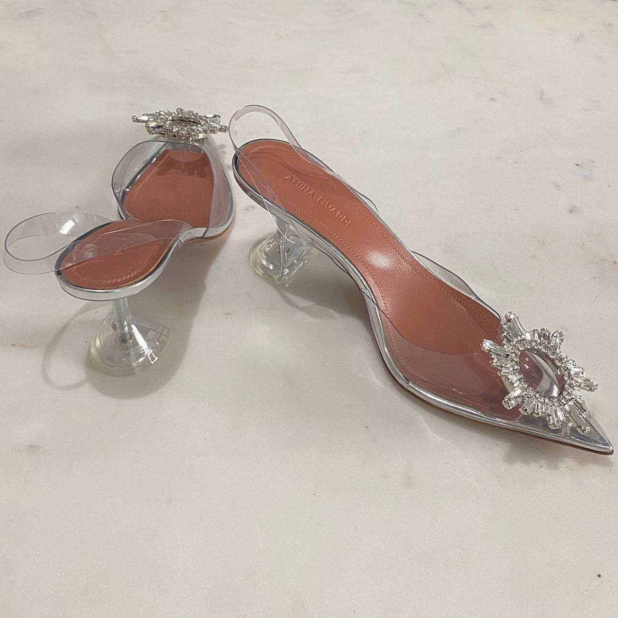 AMINA MUADDI BEGUM GLASS SLING 70MM - Size 36 / 38