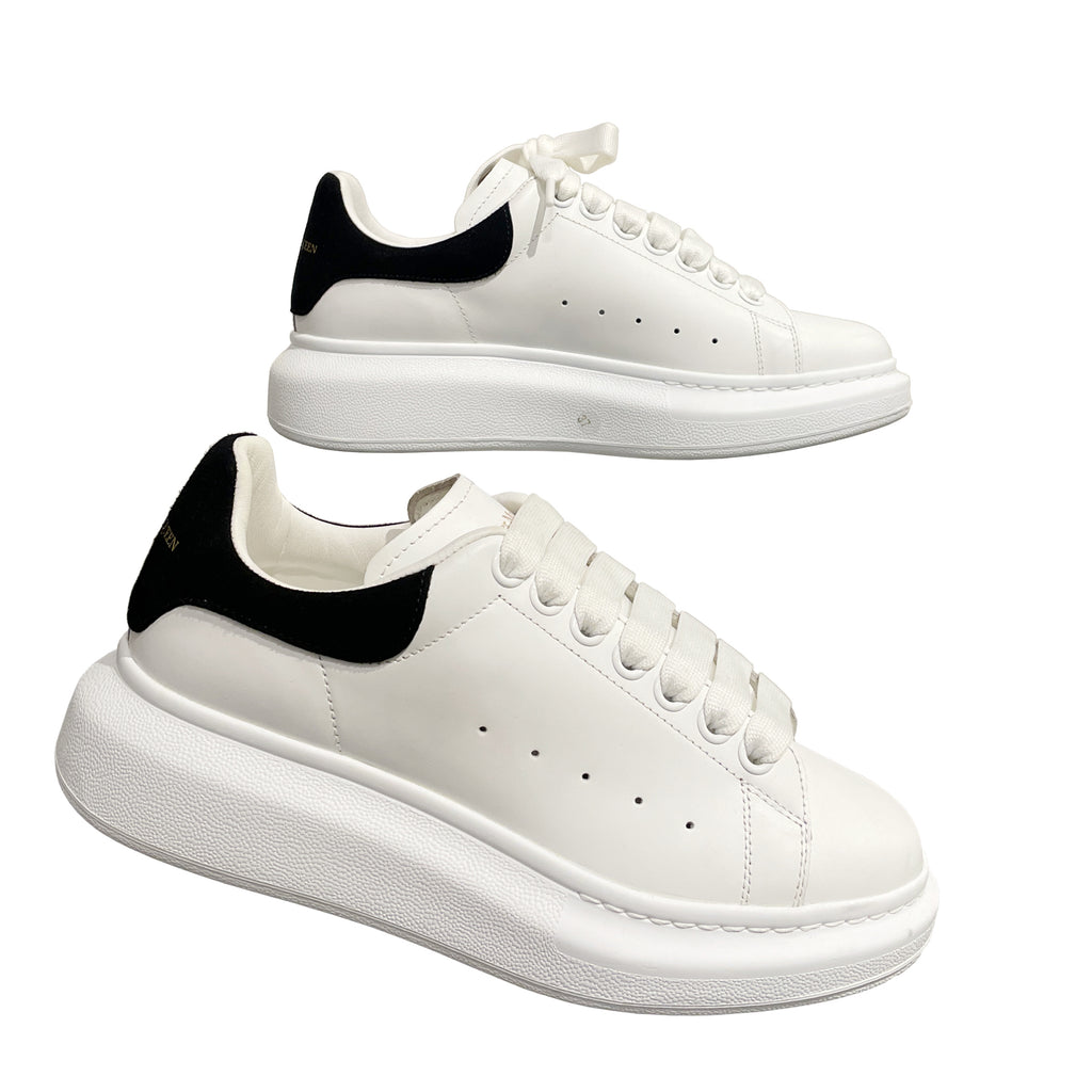 Alexander McQueen Women's Oversized Sneaker in Calf Leather and Suede