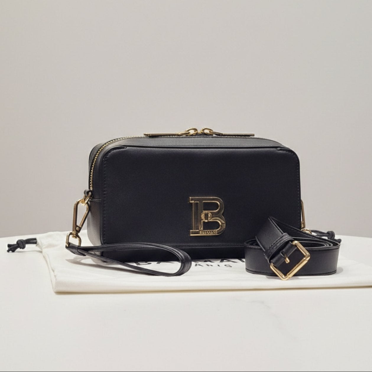BALMAIN CAMERA BAG WITH Belt STRAP B TWIST LOCK