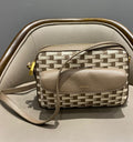 BALLY CROSS BODY BAG BEIGE AND WHITE