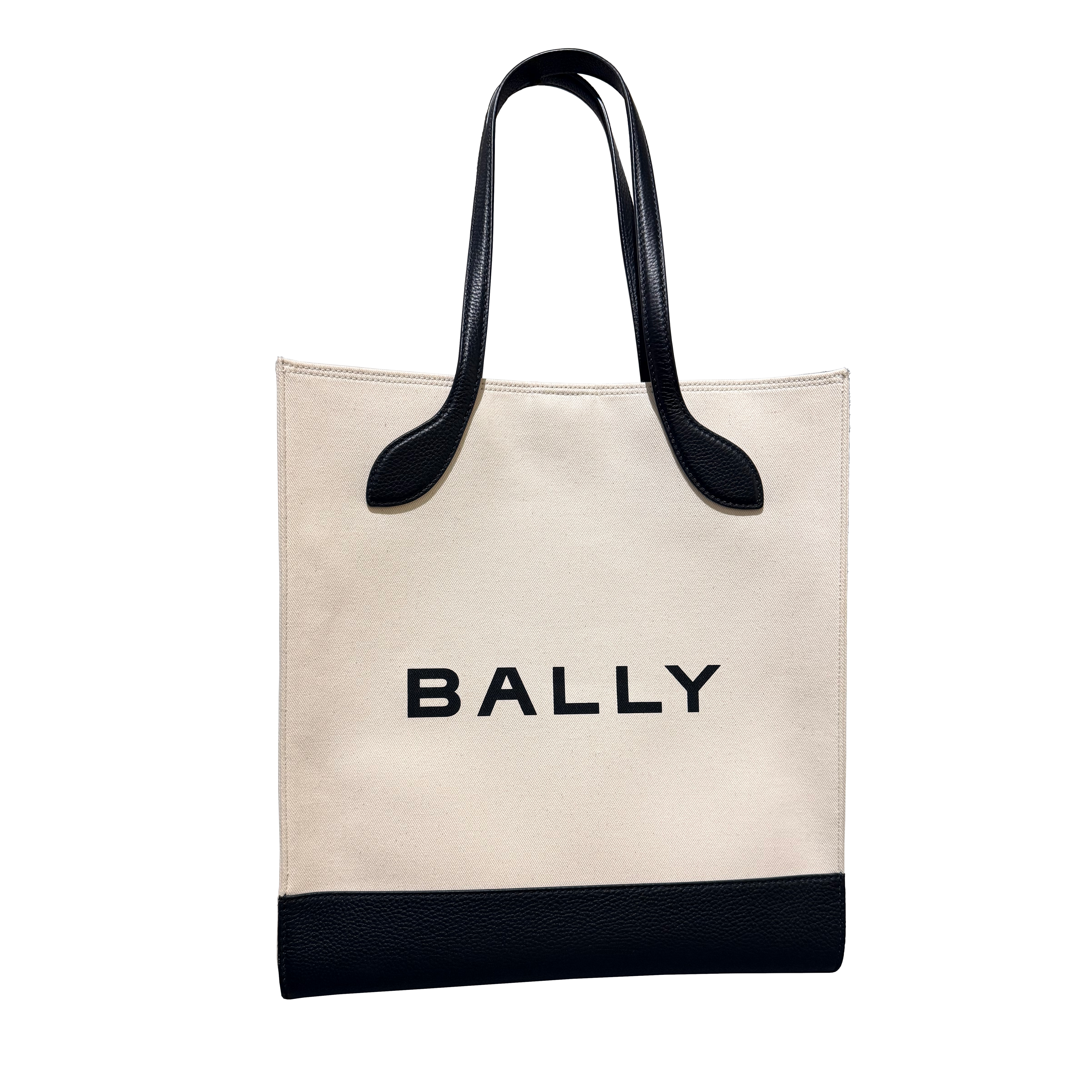 Bally Keep On Bar Tote Bag in Canvas with Grained Leather Trim