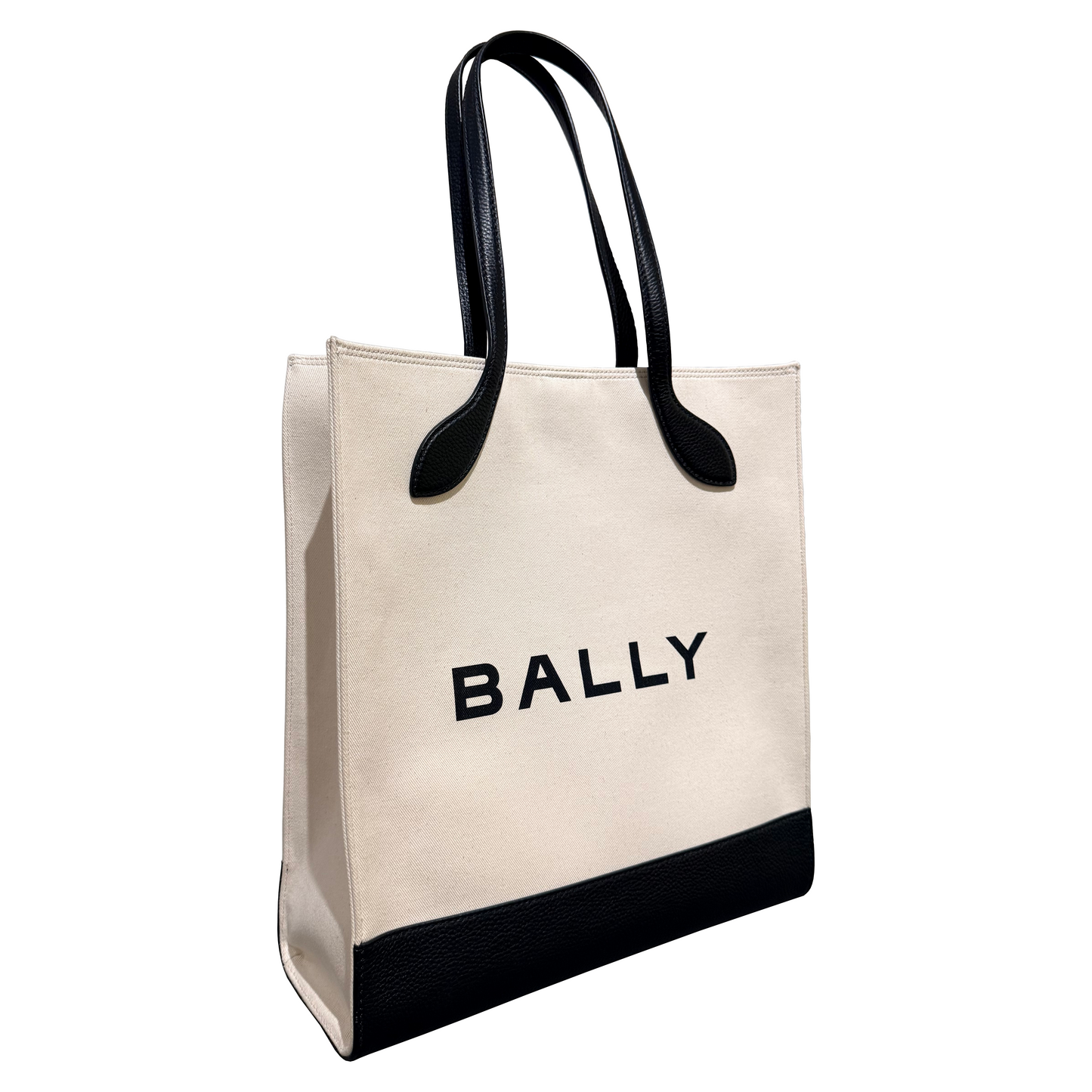 Bally Keep On Bar Tote Bag in Canvas with Grained Leather Trim