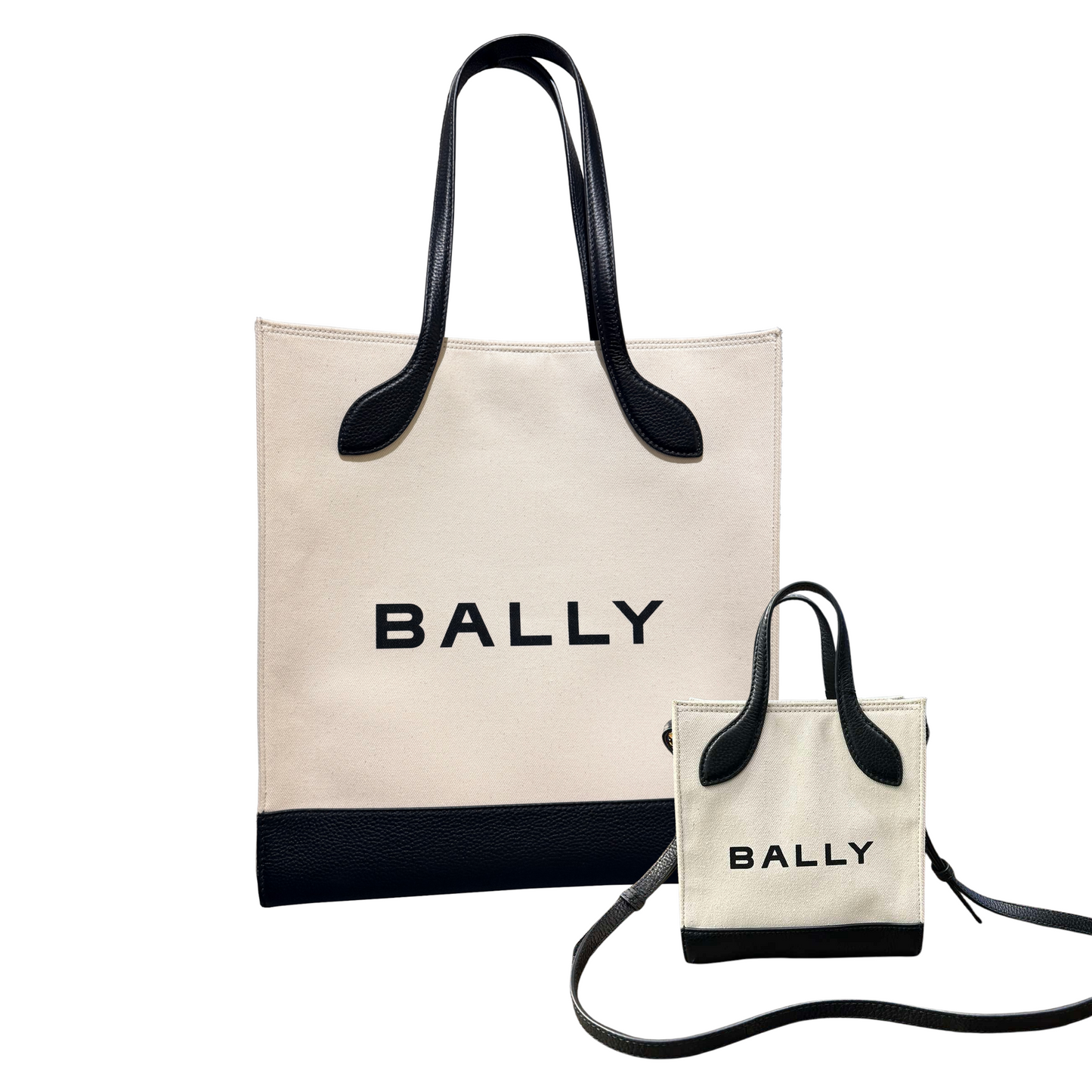 Bally Keep On Bar Tote Bag in Canvas with Grained Leather Trim