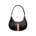 Bally Crescent Shoulder Bag in Embossed Calfskin Leather with Bally Ribbon