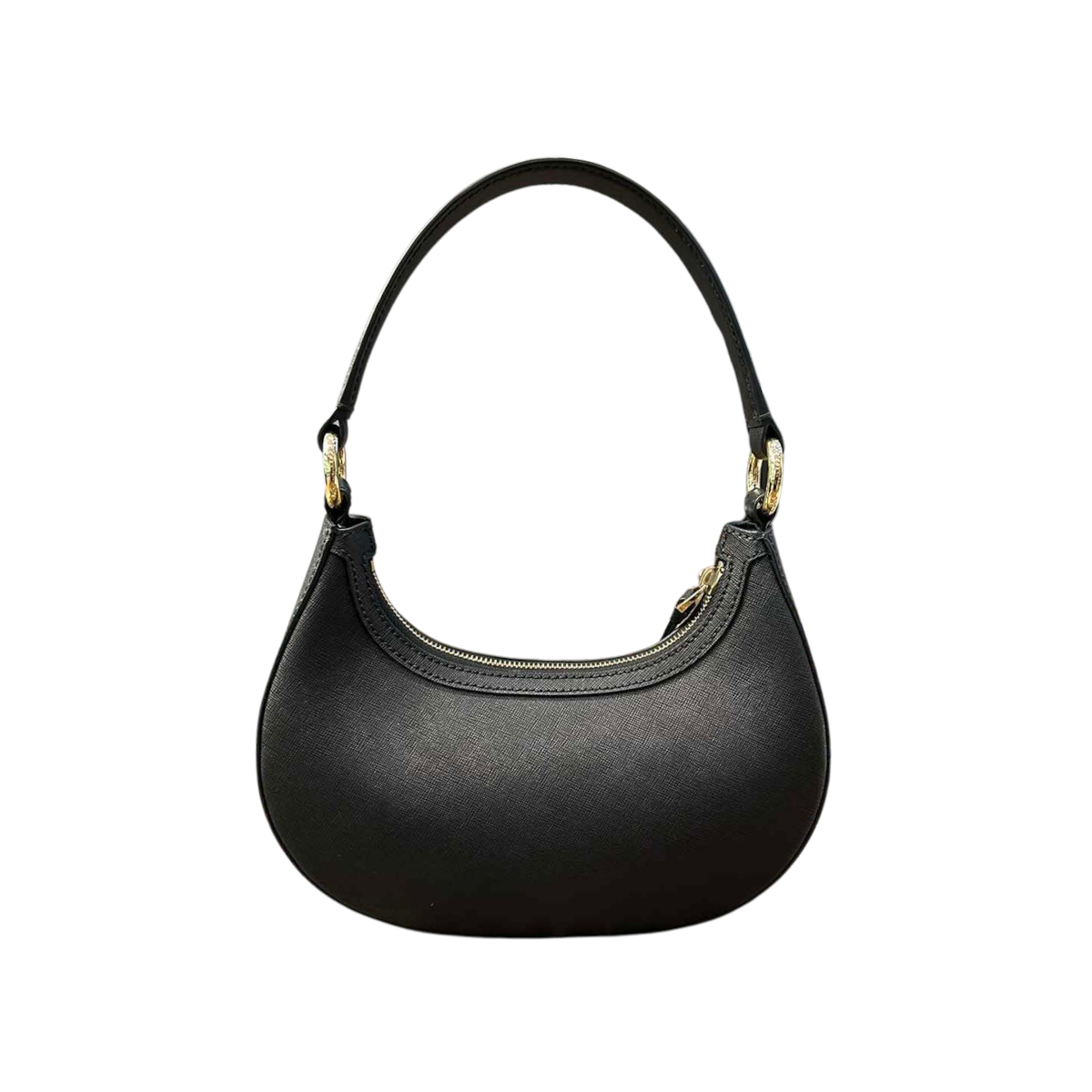 Bally Crescent Shoulder Bag in Embossed Calfskin Leather with Bally Ribbon