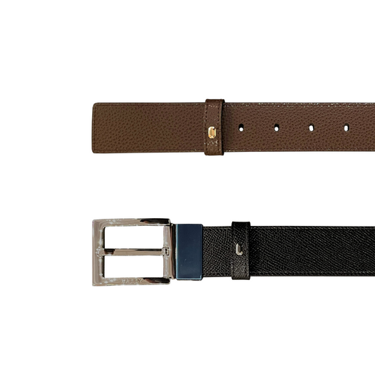 Bally Tonni 35 Bovine Split Leather Men's Belt - Reversible and Adjustable