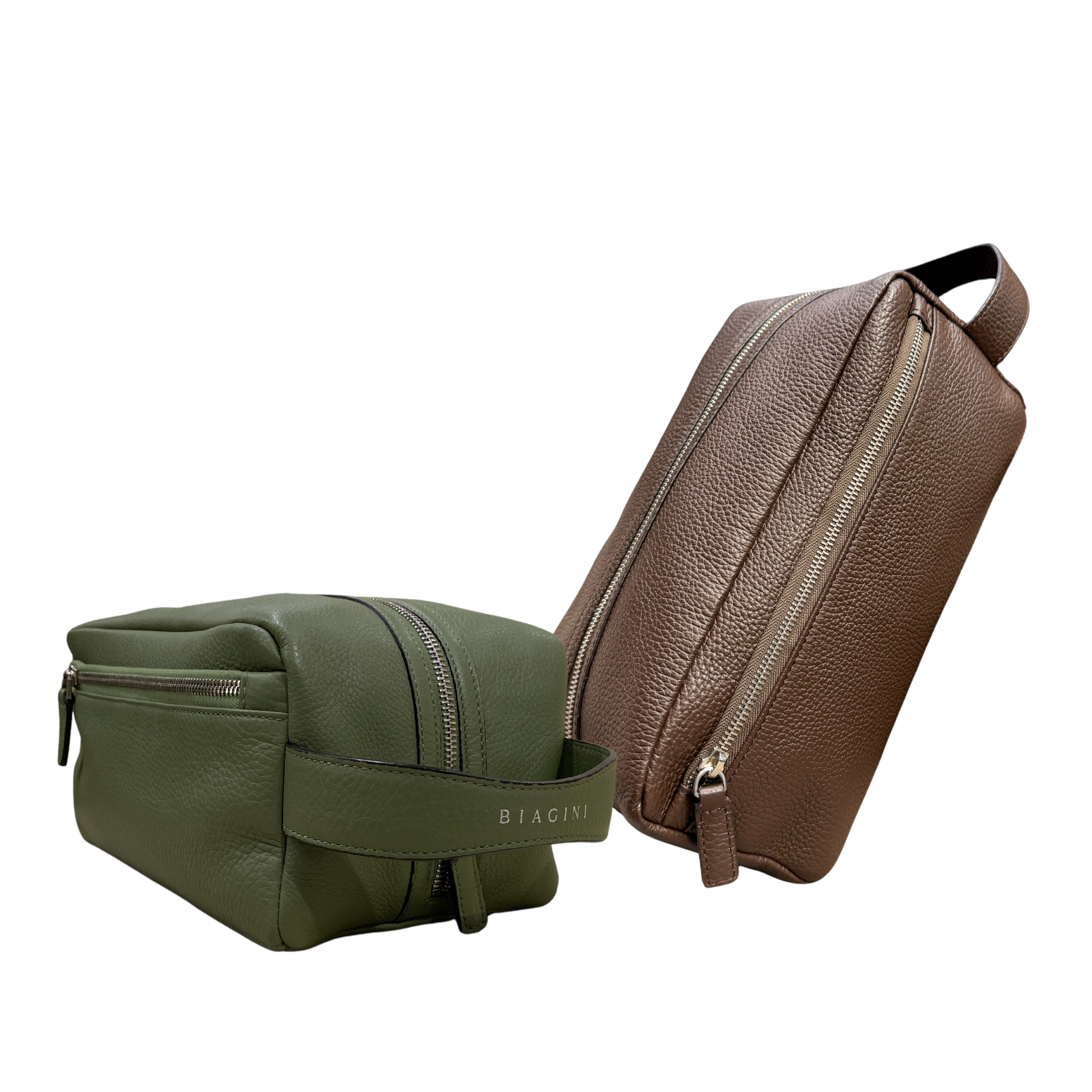 Biagini Travel Case in Grained Leather with Handle