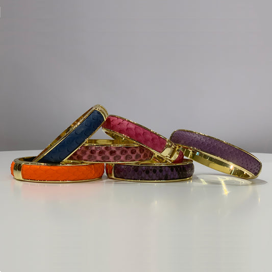 Biagini Python and Brass Bracelet