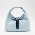 Biagini Legenda Lapis Top-Handle Shoulder Bag in Sheepskin and Crocodile