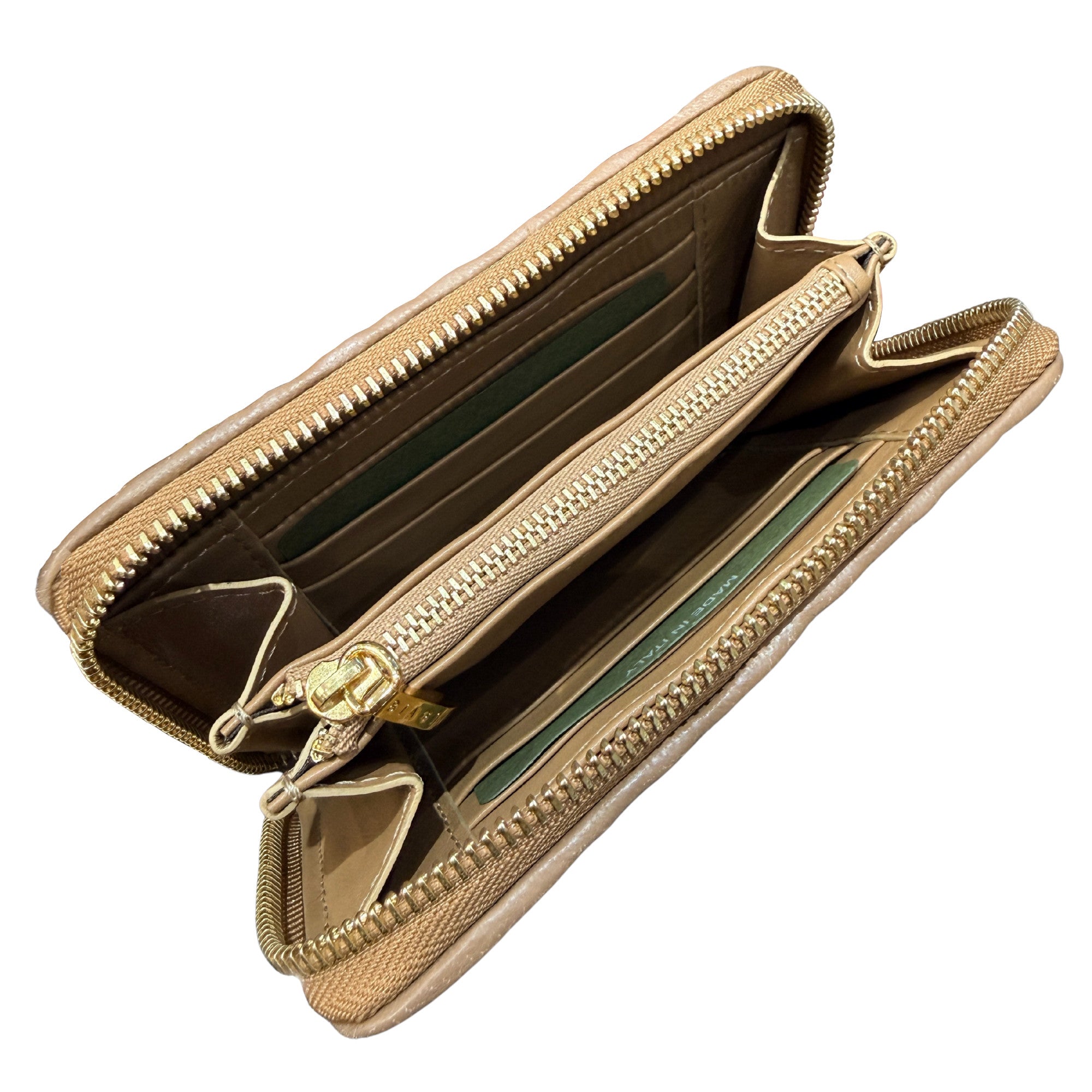 Biagini Softissima Zip Wallet in Pleated Nappa Leather