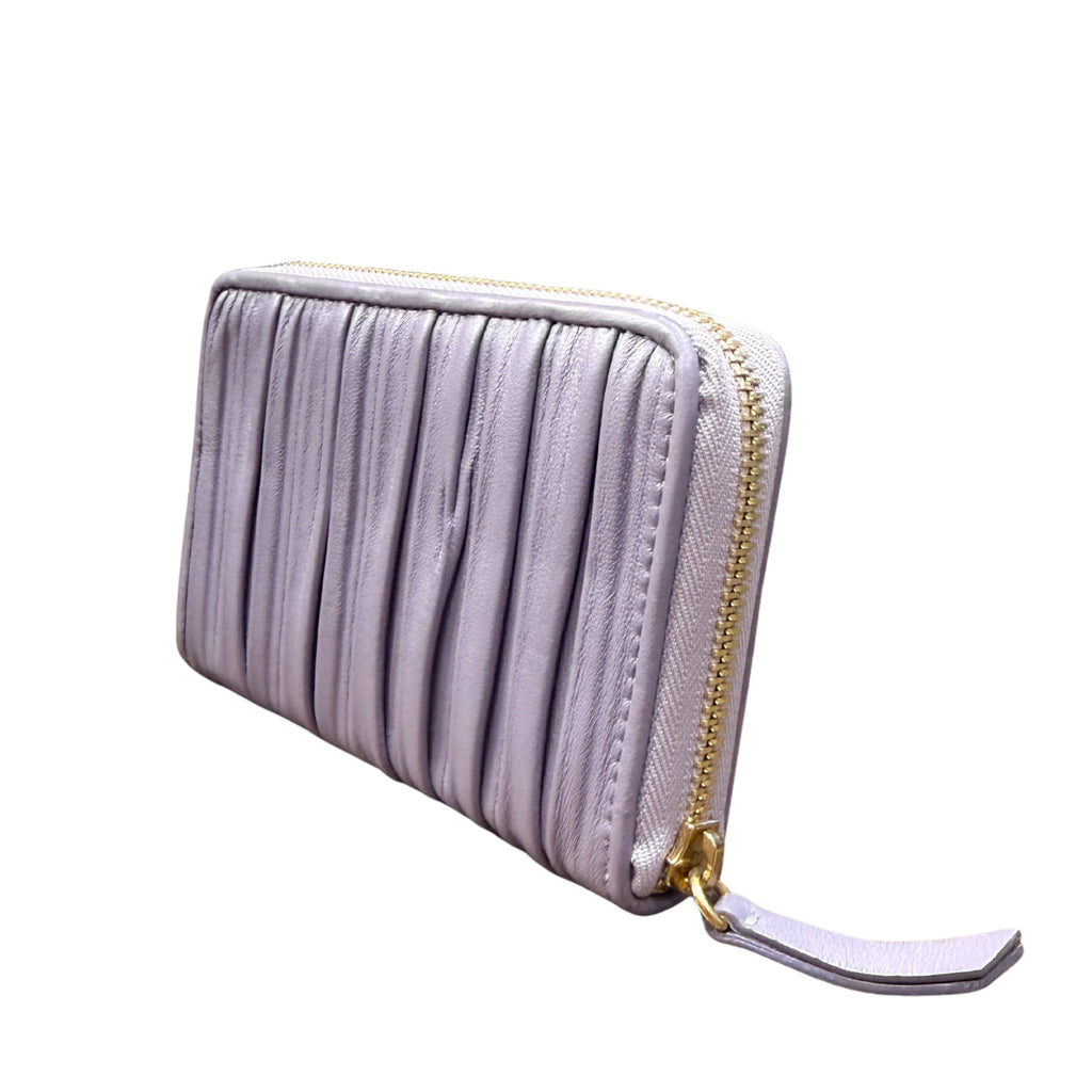 Biagini Softissima Zip Wallet in Pleated Nappa Leather