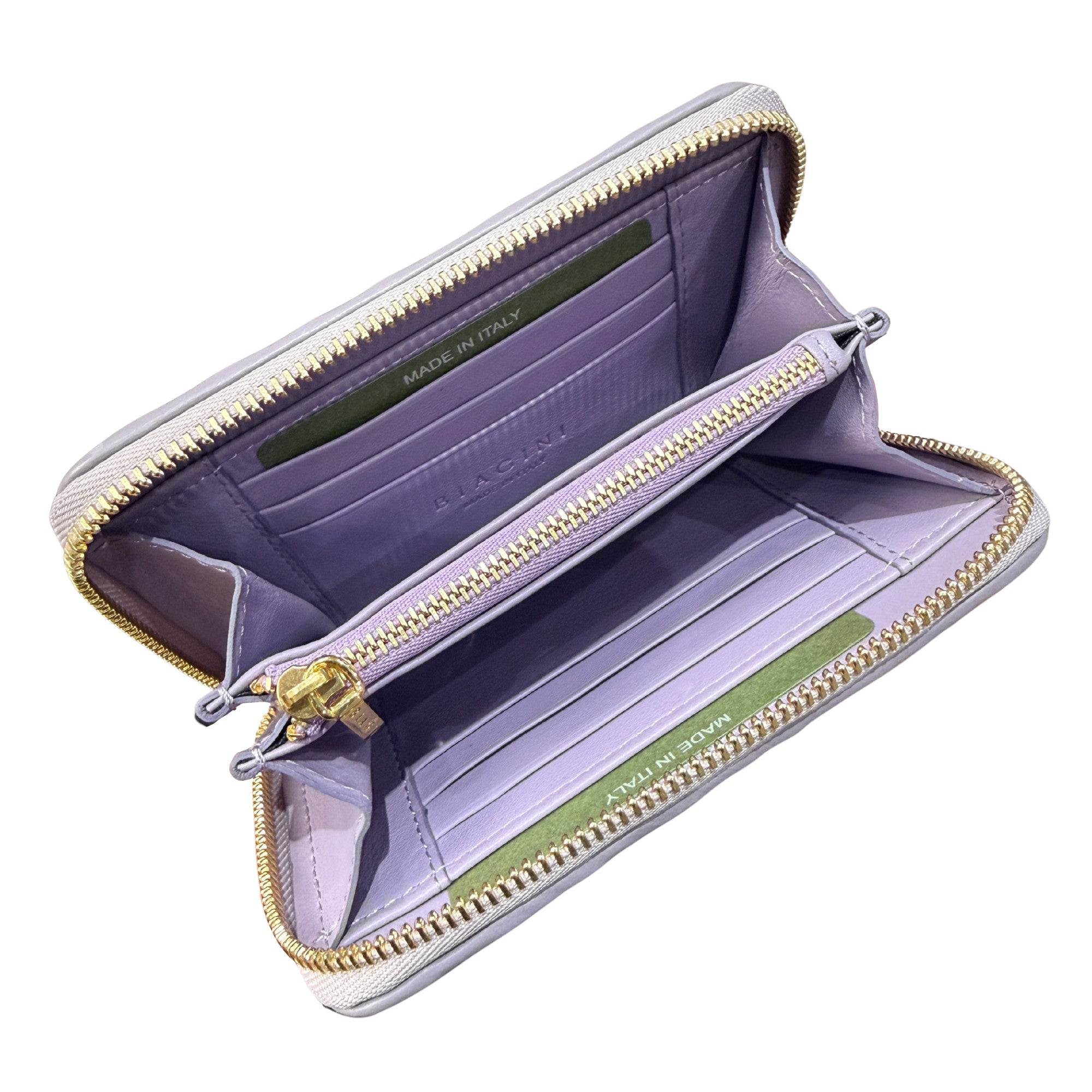 Biagini Softissima Zip Wallet in Pleated Nappa Leather