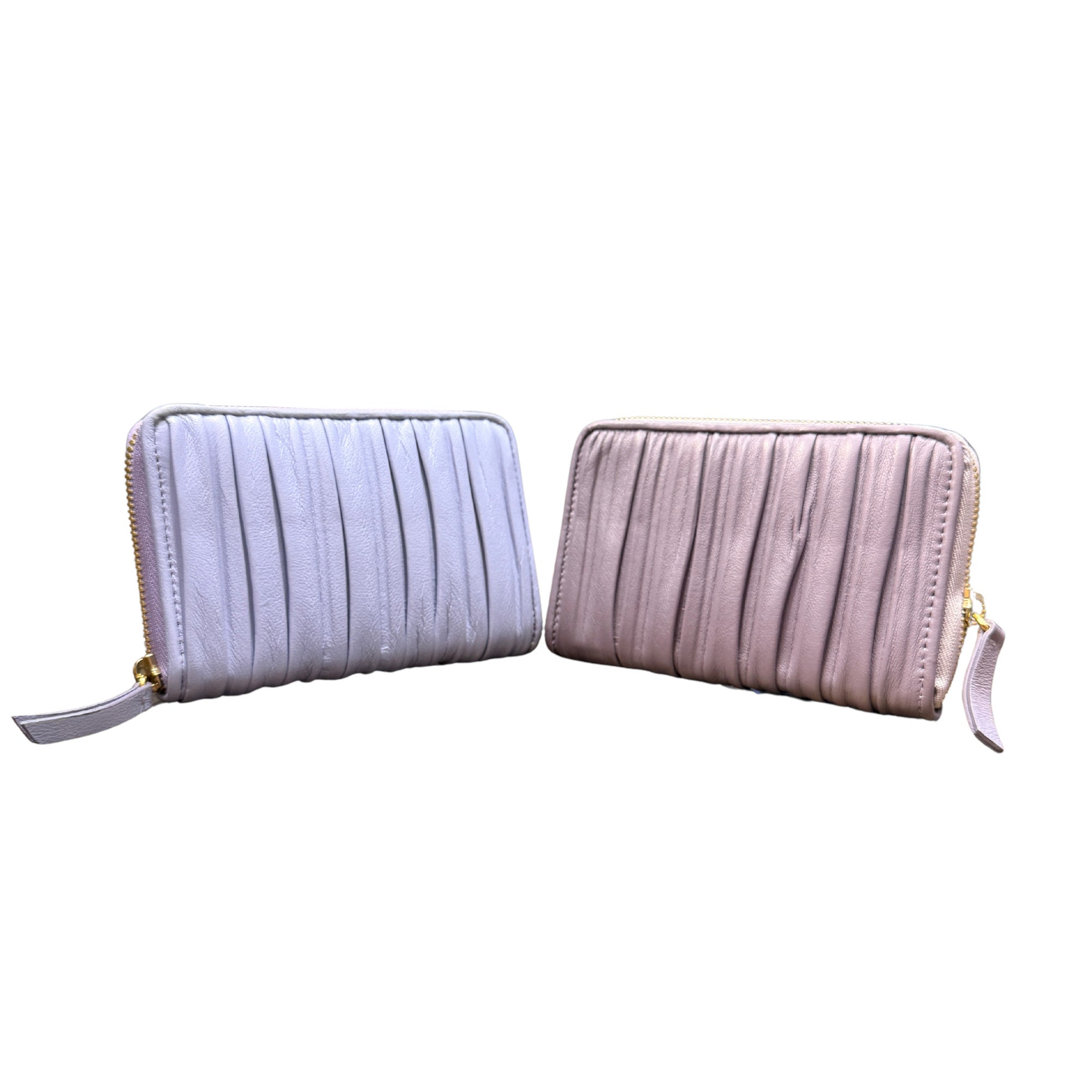 Biagini Softissima Zip Wallet in Pleated Nappa Leather