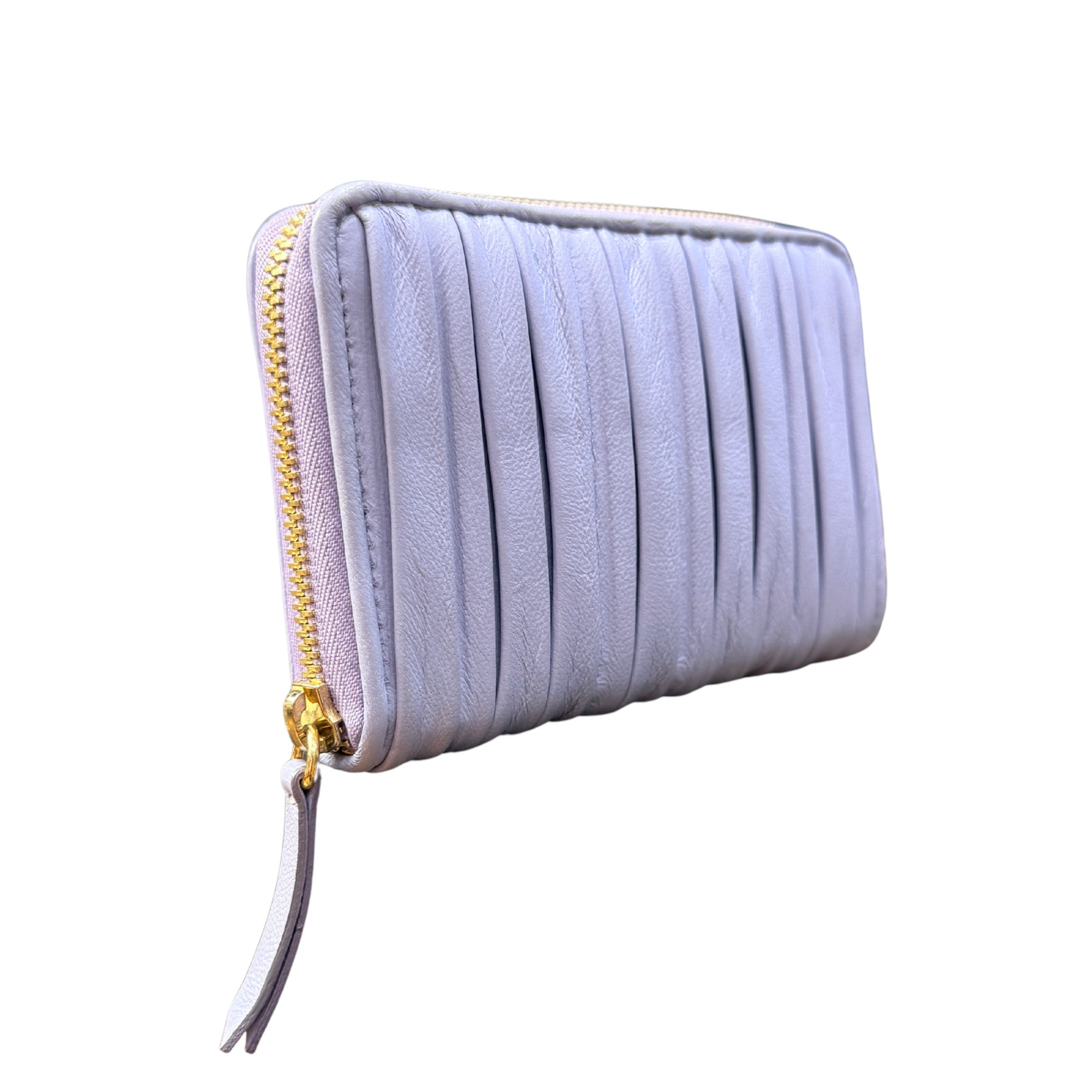 Biagini Softissima Zip Wallet in Pleated Nappa Leather