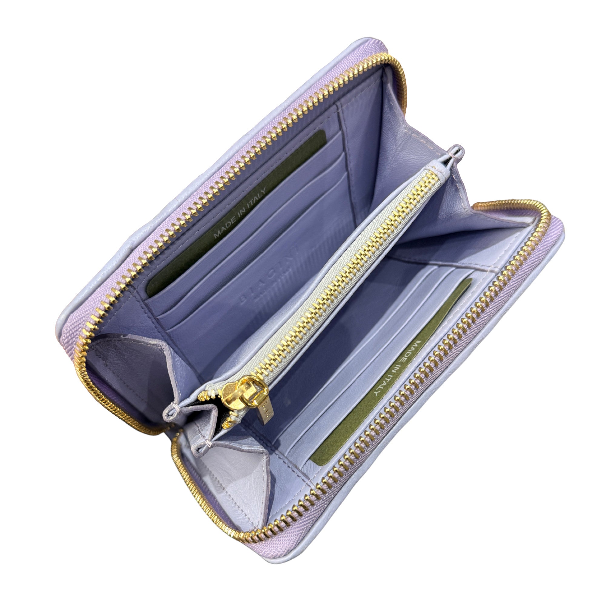 Biagini Softissima Zip Wallet in Pleated Nappa Leather
