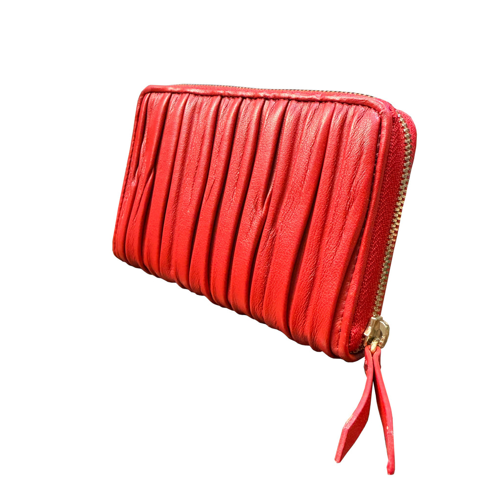 Biagini Softissima Zip Wallet in Pleated Nappa Leather