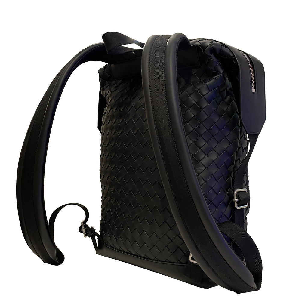 Bottega Veneta Intrecciato Leather Backpack with Detachable Pouch