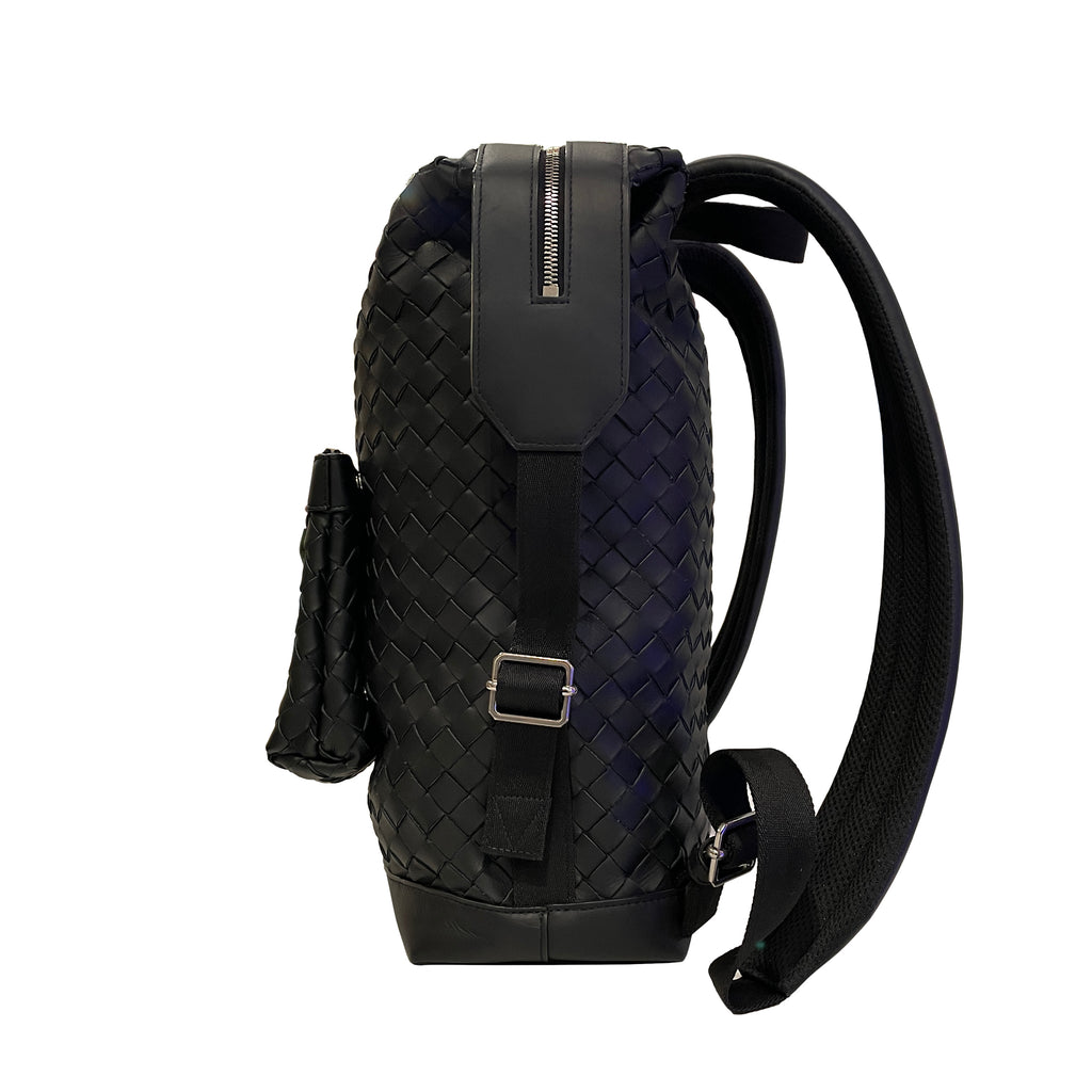 Bottega Veneta Intrecciato Leather Backpack with Detachable Pouch