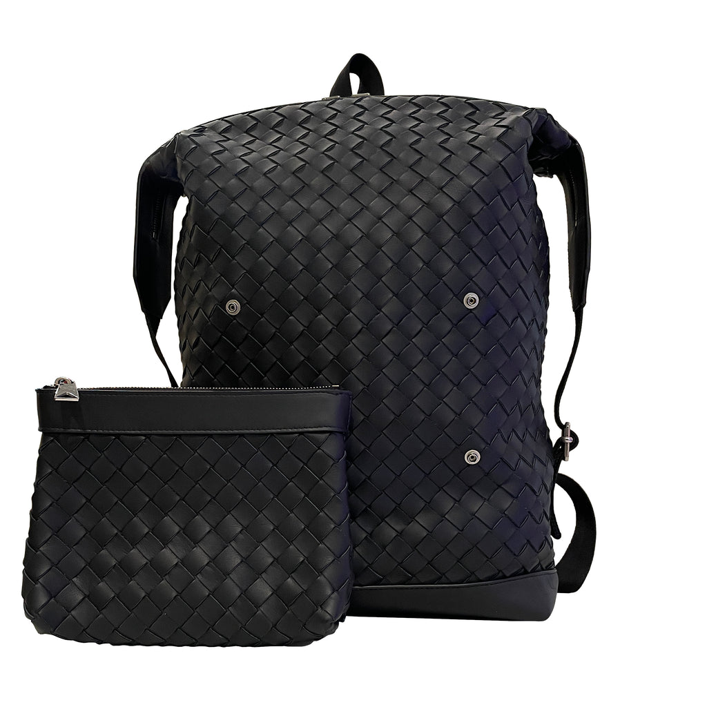 Bottega Veneta Intrecciato Leather Backpack with Detachable Pouch