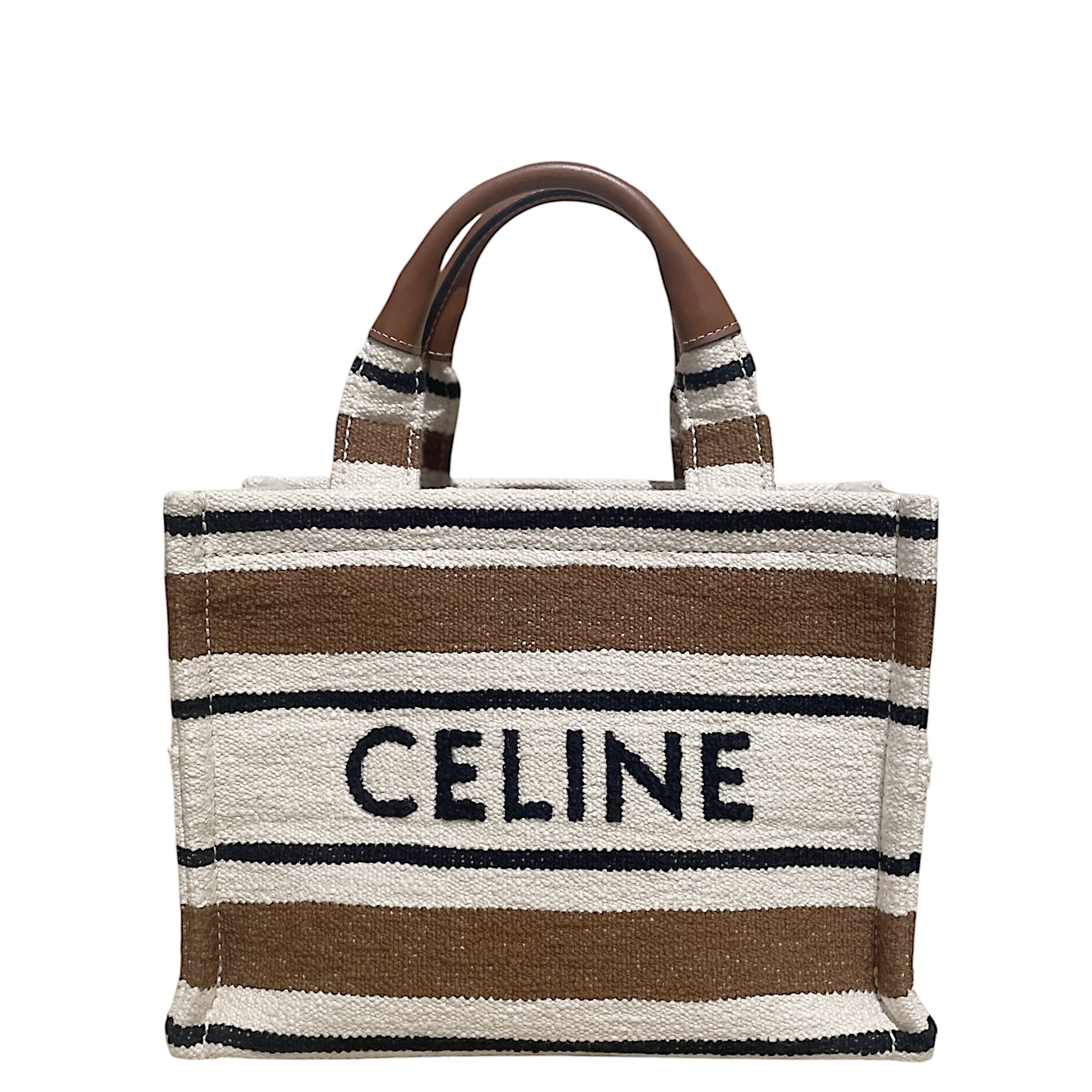 Celine Jacquard Cabas Thais in Striped Textile