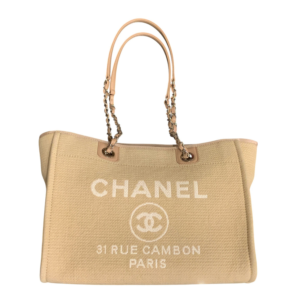 Chanel Deauville Canvas Tote Bag