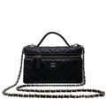 Chanel Vanity Case in Caviar Grained Calfskin & Gold-Tone Metal with Chain