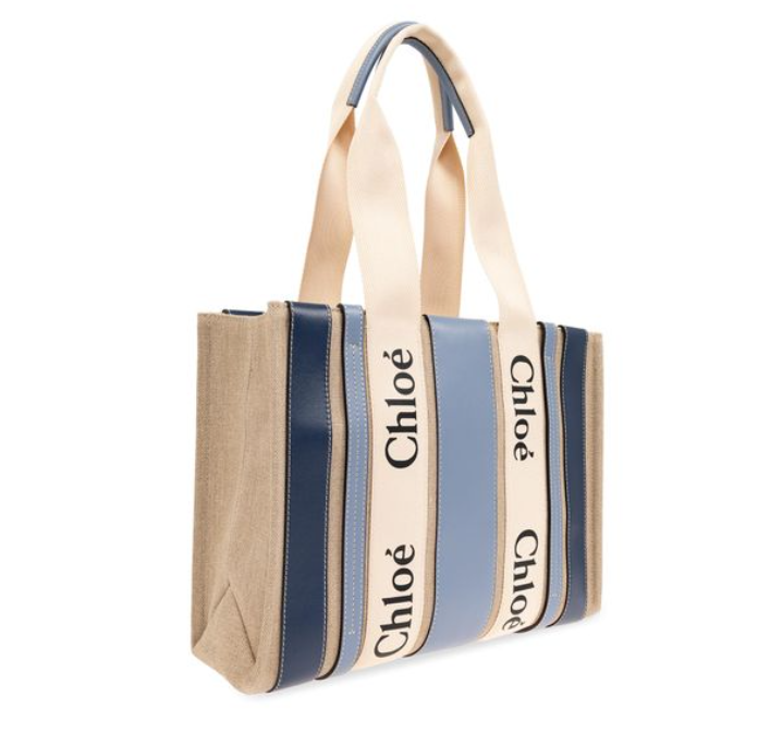 Woody Medium Canvas & Leather Tote - Cobalt Blue