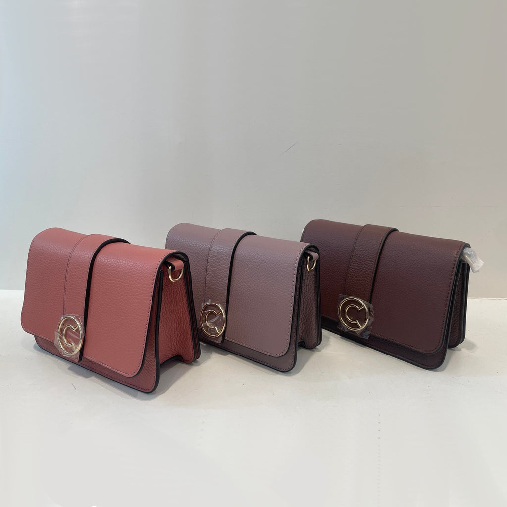 Coccinelle Tulip Shoulder Bag in Hammered Leather