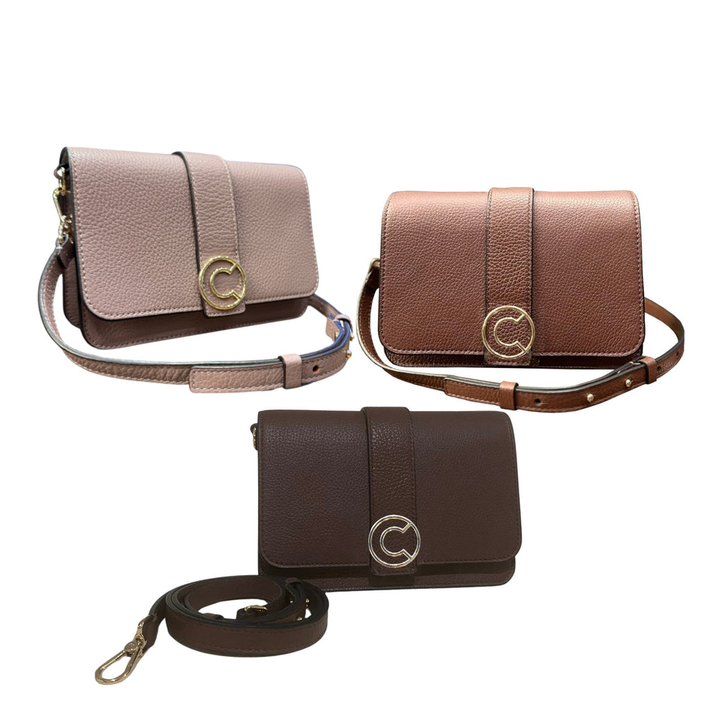 Coccinelle Tulip Shoulder Bag in Hammered Leather