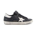 GGDB Men's Super-Star - Black Leather / White Leather Star and Heel Tab / Black Laces