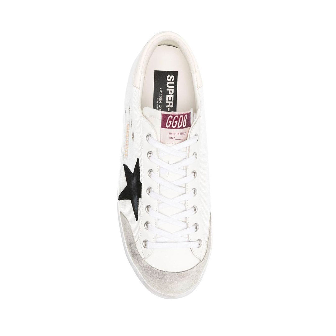 GGDB Super-Star Penstar White Net Sneakers with Black Nubuck Leather Star