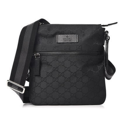 GG Monogram Nylon Small Messenger Bag in Black