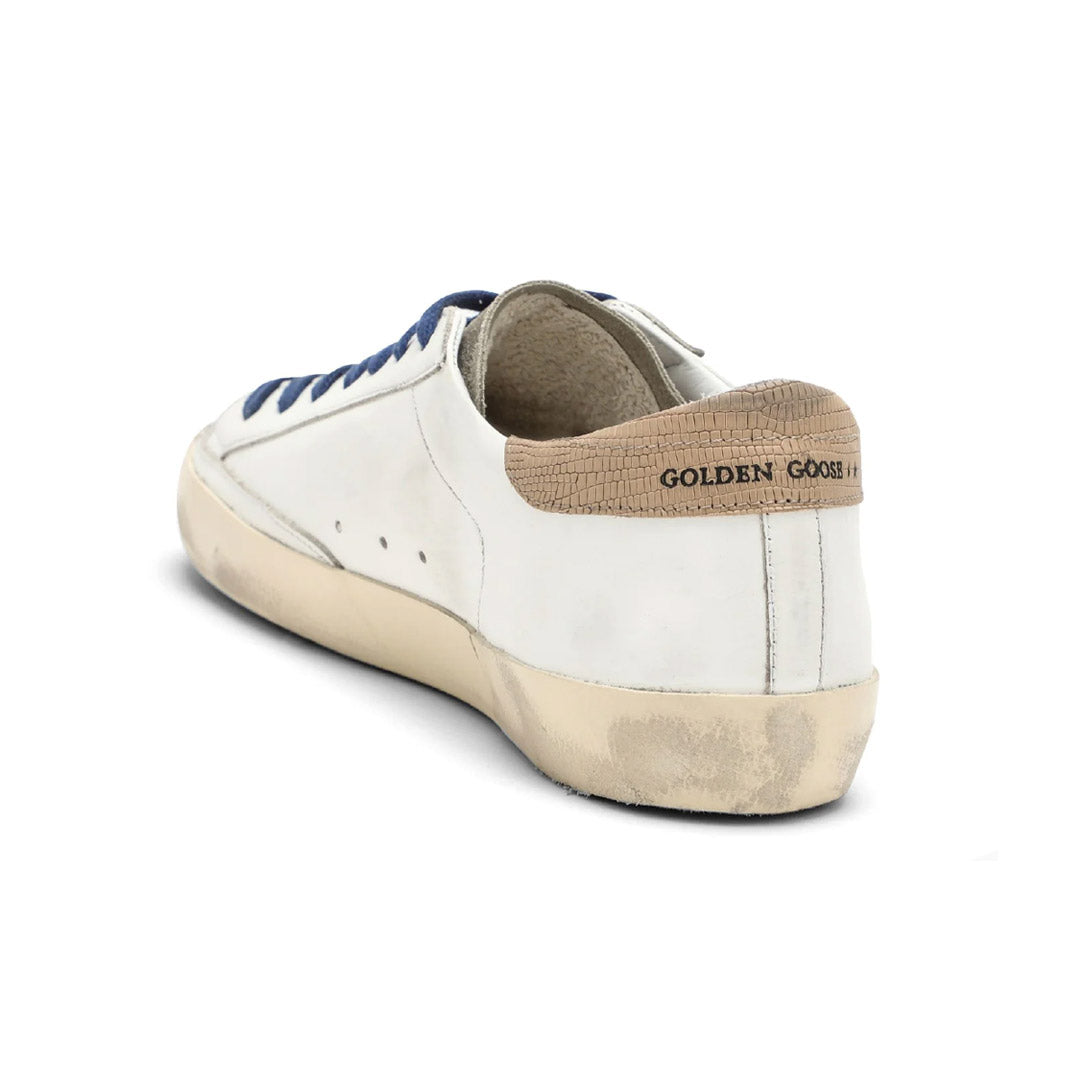 GGDB Super-Star - White Leather, Black Star, Brown Heel Tab
