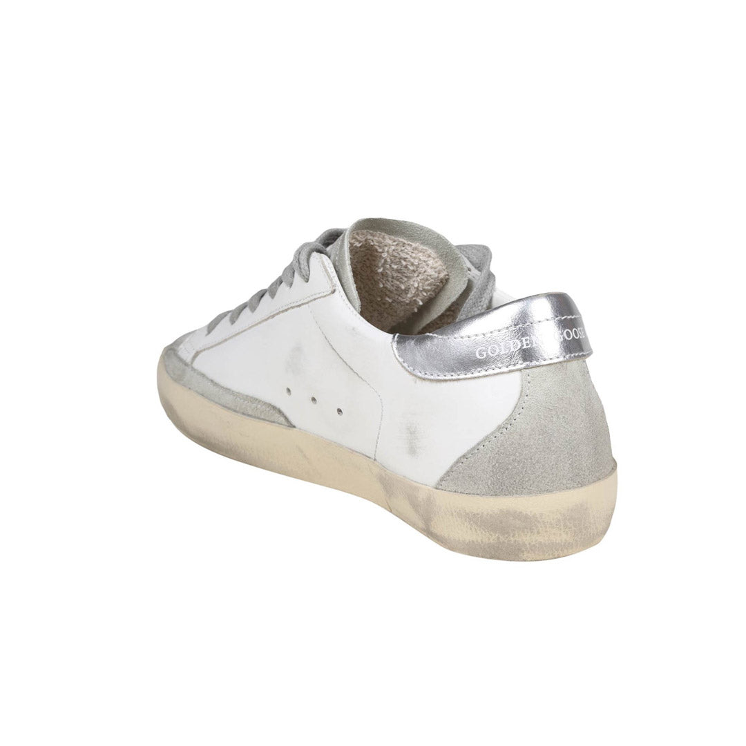 GGDB Super-Star White Leather / Pink Star / Gray Suede Tongue and Counter