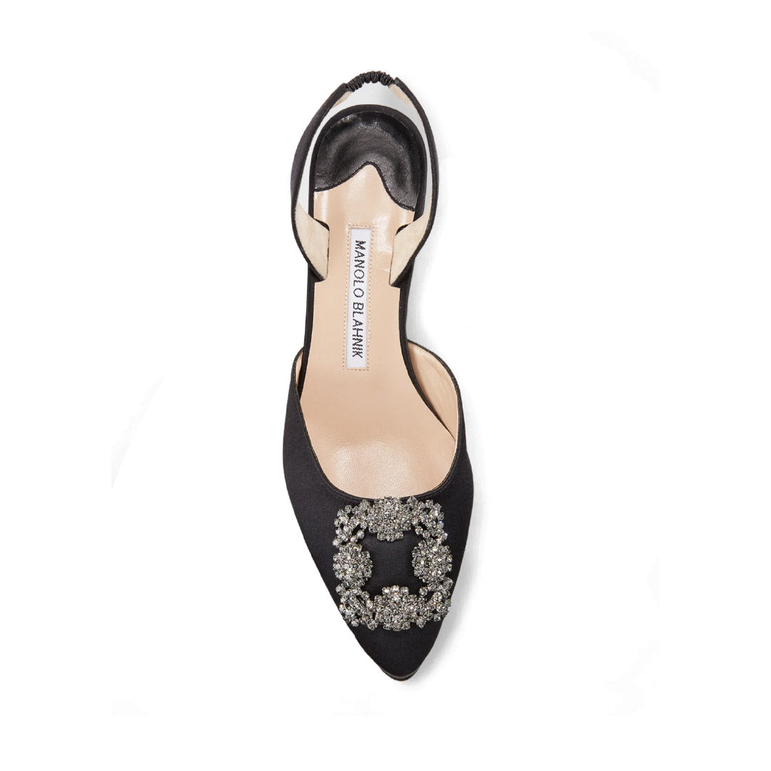 Hangisi 50 Satin Slingback Heels - Black