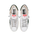 GGDB Men's Super-Star Classic - White Leather / Shearling Fur Lining / Military Green Suede Star and Heel Tab