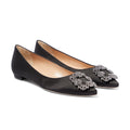 Hangisi Satin Flats - Black