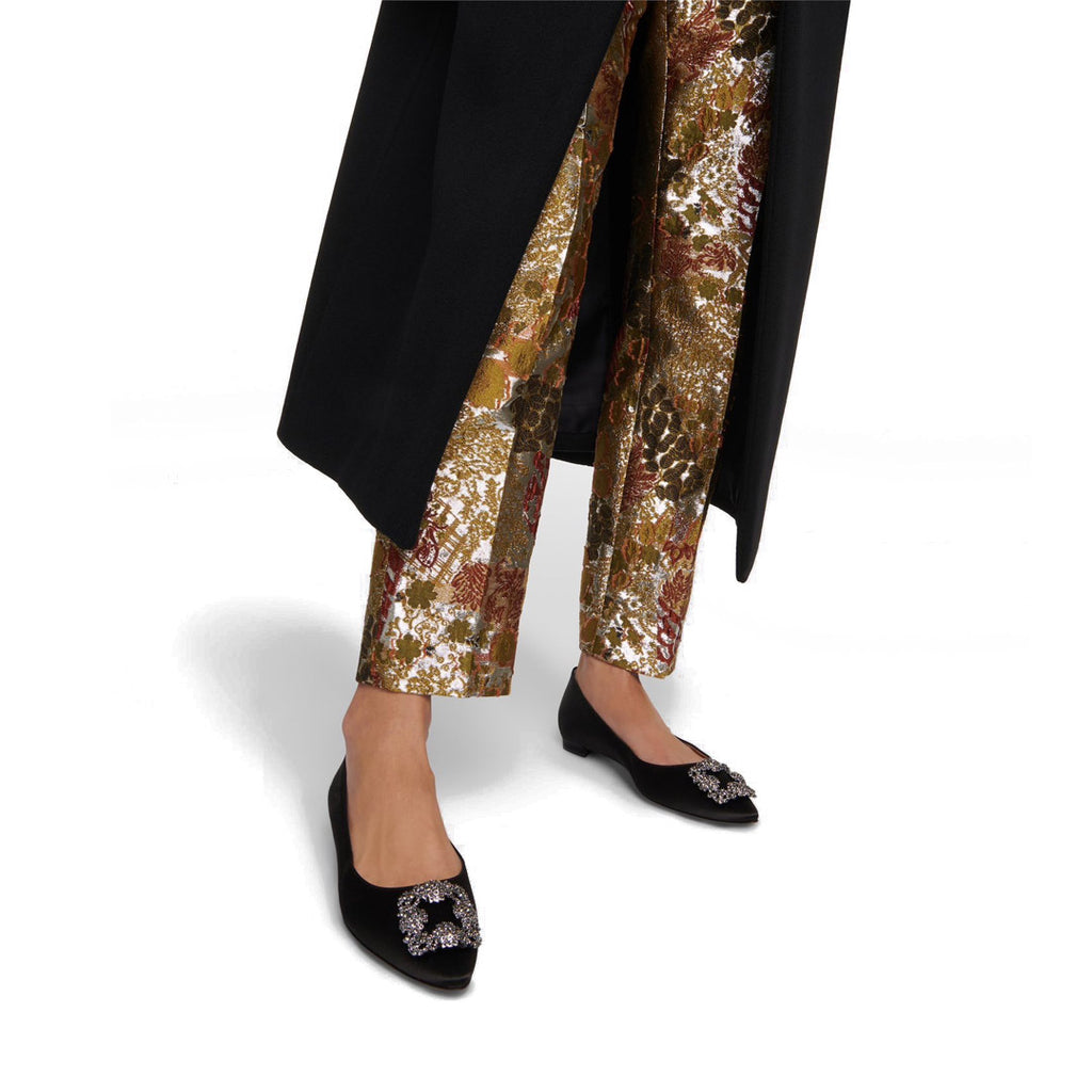 Hangisi Satin Flats - Black