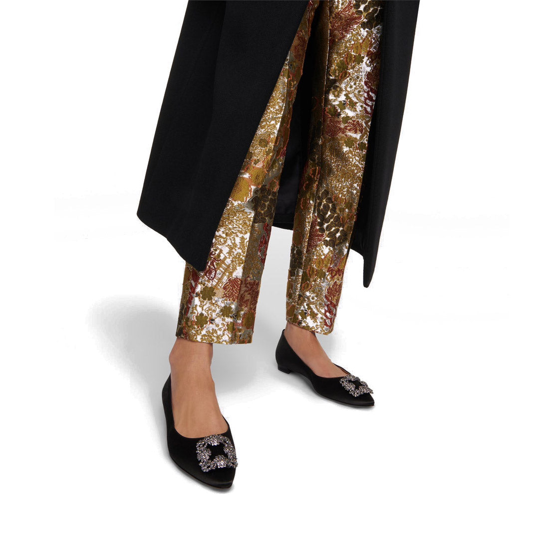 Hangisi Satin Flats - Black